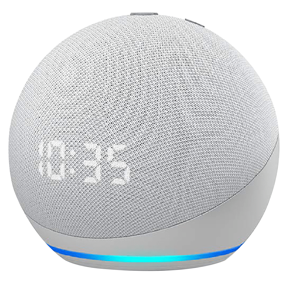 amazon Echo Dot (4th Gen) with Built-in Alexa Smart Wi-Fi Speaker (LED  Display with Clock, White)